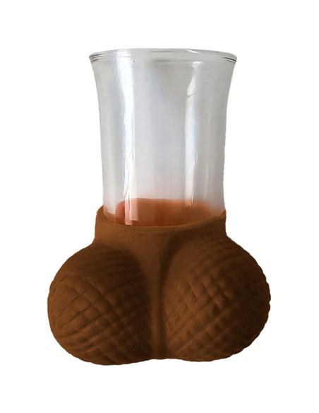 DIABLO PICANTE VASO CHUPITO CRISTAL CON HUEVOS MULATO