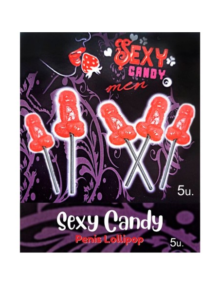 DIABLO PICANTE CAJA 5 PIRULETAS FORMA PENE CEREZA