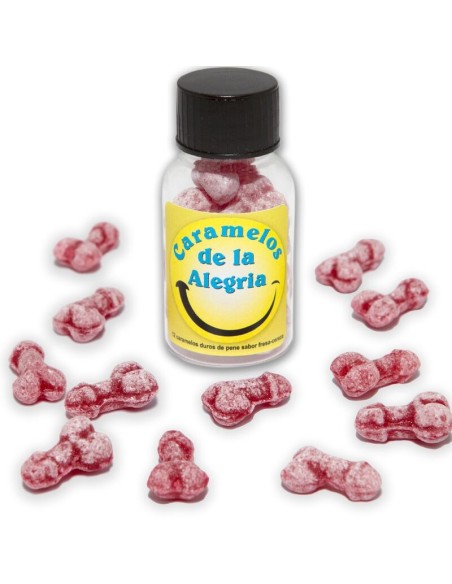 DIABLO PICANTE 12 CARAMELOS DE LA ALEGRAA FORMA PENE FRESA CEREZA