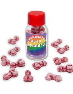 DIABLO PICANTE 12 CARAMELOS DE LA IGUALDAD FORMA PENE FRESA CEREZA