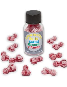 DIABLO PICANTE 12 CARAMELOS DE LA SALUD DINERO AMOR FORMA PENE FRESA CEREZA