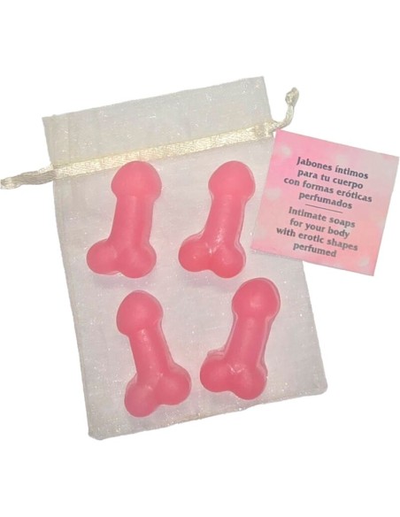 DIABLO PICANTE 4 MINI JABONES PERFUMADOS FORMA PENE ROSA