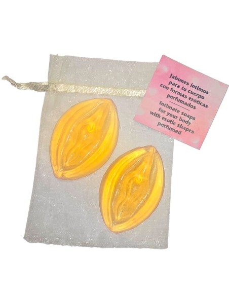 DIABLO PICANTE 2 JABONES PERFUMADOS FORMA VAGINA AMARILLO