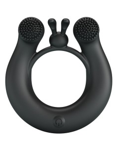 PRETTY LOVE DAHLIA ANILLO VIBRADOR ESTIMULADOR DE CLATOIS 12 VIBRACIONES NEGRO