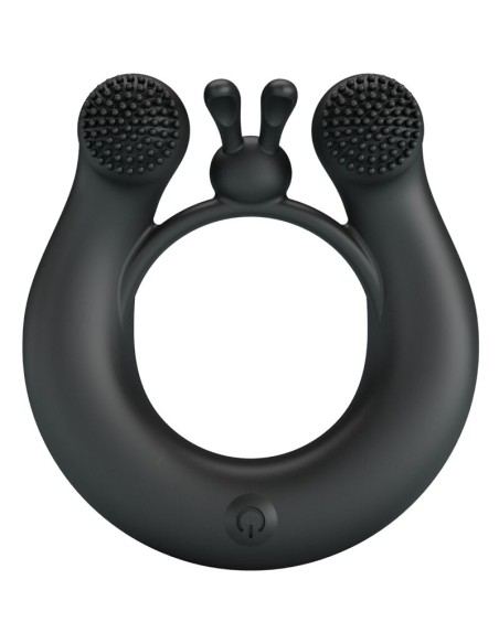 PRETTY LOVE DAHLIA ANILLO VIBRADOR ESTIMULADOR DE CLATOIS 12 VIBRACIONES NEGRO