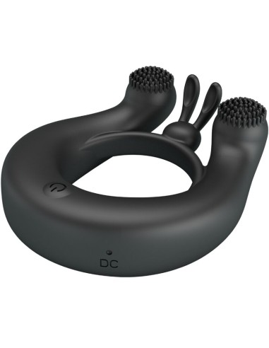 PRETTY LOVE DAHLIA ANILLO VIBRADOR ESTIMULADOR DE CLATOIS 12 VIBRACIONES NEGRO