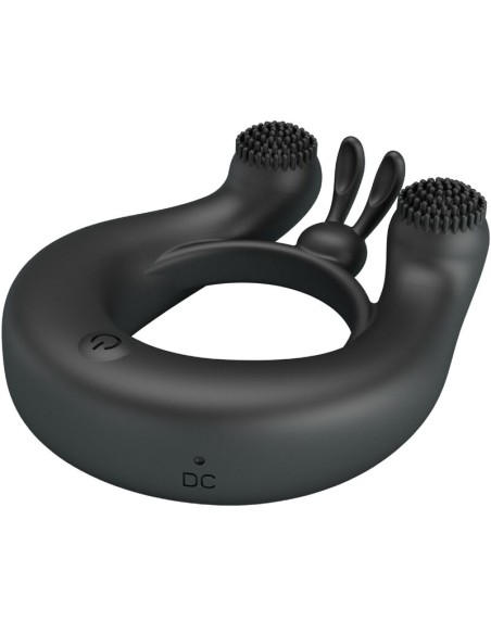 PRETTY LOVE DAHLIA ANILLO VIBRADOR ESTIMULADOR DE CLATOIS 12 VIBRACIONES NEGRO