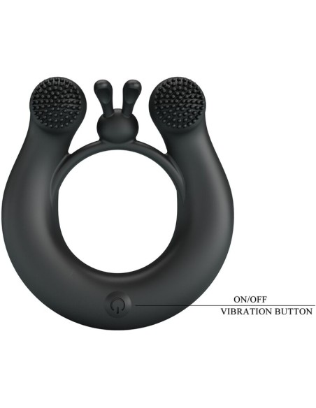 PRETTY LOVE DAHLIA ANILLO VIBRADOR ESTIMULADOR DE CLATOIS 12 VIBRACIONES NEGRO