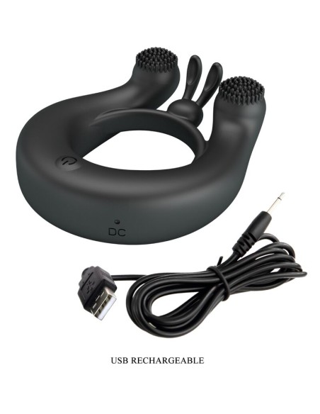 PRETTY LOVE DAHLIA ANILLO VIBRADOR ESTIMULADOR DE CLATOIS 12 VIBRACIONES NEGRO