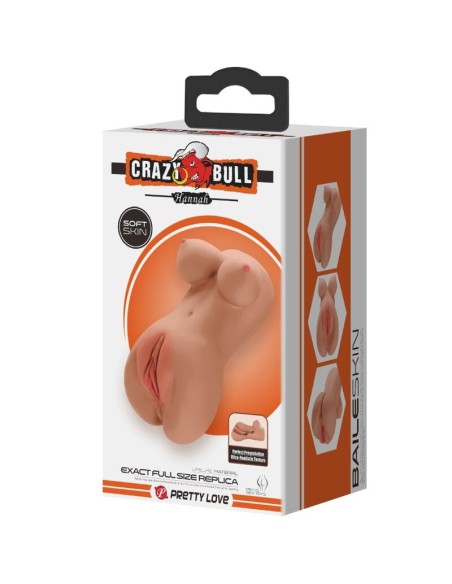 CRAZY BULL HANNAH MASTURBADOR DOBLE VAGINA ANO REALASTICO MULATO