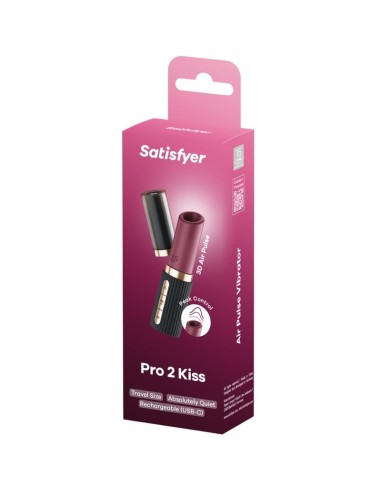 SATISFYER PRO 2 KISS ESTIMULADOR CLATORIS POR ONDAS GRANATE NEGRO