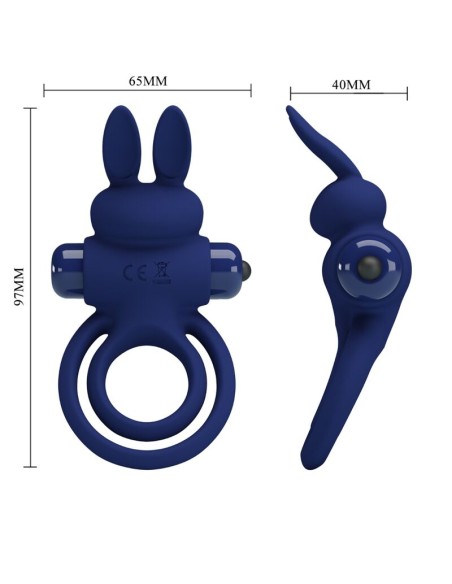 PRETTY LOVE DAREY DOBLE ANILLO VIBRADOR RABBIT AZUL PRETTY LOVE DAREY DOBLE ANILLO VIBRADOR RABBIT AZUL