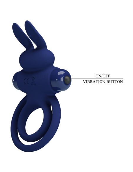 PRETTY LOVE DAREY DOBLE ANILLO VIBRADOR RABBIT AZUL