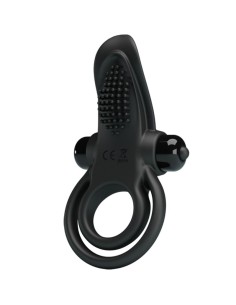 PRETTY LOVE DOBLE ANILLO VIBRADOR ESTIMULADOR CLATORIS 10 VIBRACIONES NEGRO