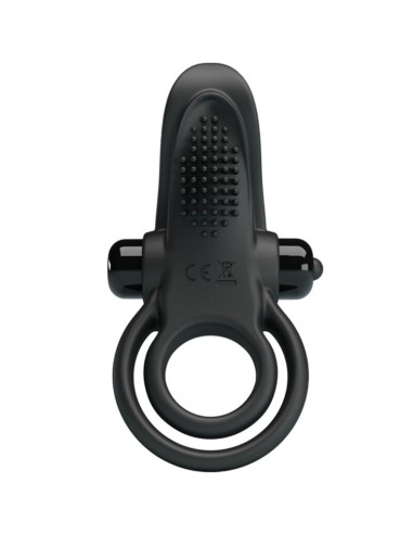 PRETTY LOVE DOBLE ANILLO VIBRADOR ESTIMULADOR CLATORIS 10 VIBRACIONES NEGRO