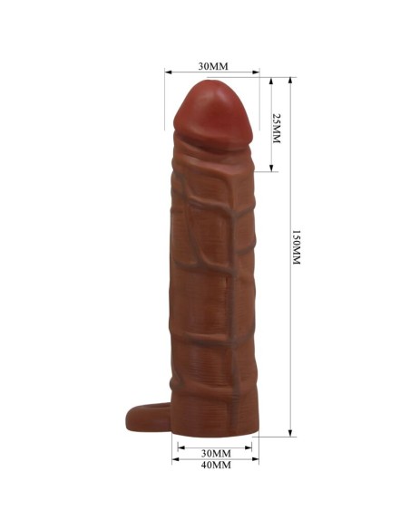 PRETTY LOVE KAILE FUNDA PARA PENE CON EXTENSIAN DE 25 CM MULATO