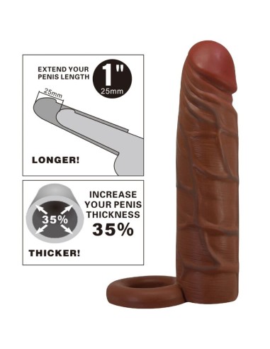 PRETTY LOVE KAILE FUNDA PARA PENE CON EXTENSIAN DE 25 CM MULATO