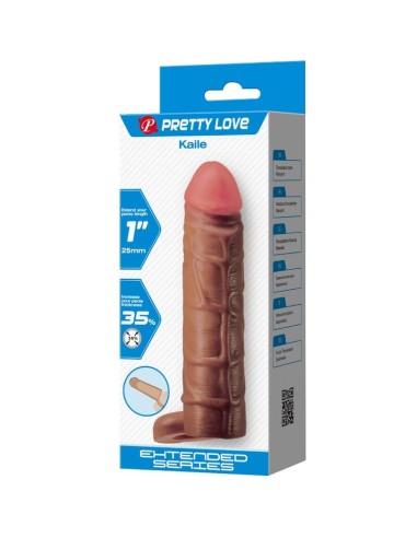 PRETTY LOVE KAILE FUNDA PARA PENE CON EXTENSIAN DE 25 CM MULATO
