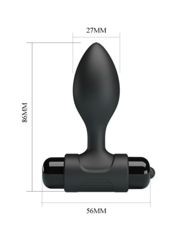 PRETTY LOVE VIBRA BUTT PLUG ANAL 10 VIBRACIONES NEGRO