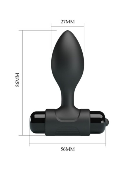 PRETTY LOVE VIBRA BUTT PLUG ANAL 10 VIBRACIONES NEGRO