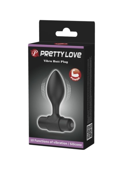PRETTY LOVE VIBRA BUTT PLUG ANAL 10 VIBRACIONES NEGRO