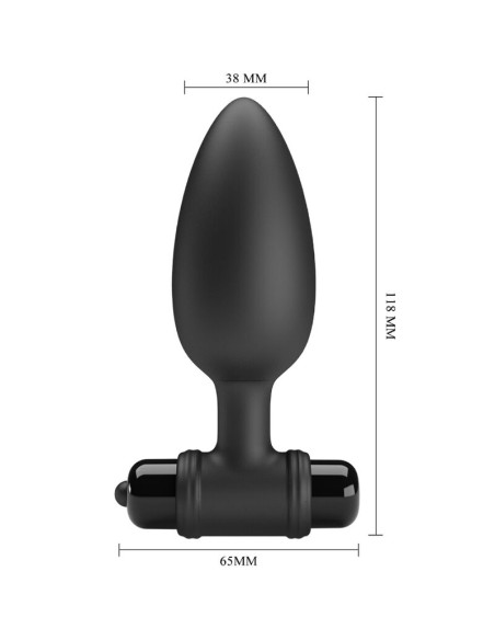 PRETTY LOVE VIBRA BUTT PLUG 2 PLUG ANAL 10 VIBRACIONES NEGRO