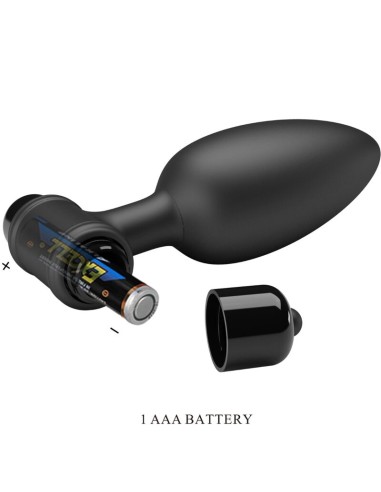 PRETTY LOVE VIBRA BUTT PLUG 2 PLUG ANAL 10 VIBRACIONES NEGRO