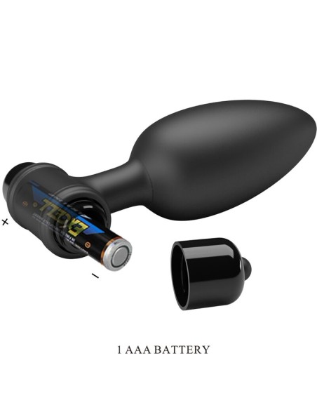 PRETTY LOVE VIBRA BUTT PLUG 2 PLUG ANAL 10 VIBRACIONES NEGRO