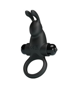 PRETTY LOVE ANILLO VIBRADOR ESTIMULADOR RABBIT CLATORIS 10 VIBRACIONES NEGRO