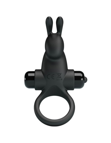 PRETTY LOVE ANILLO VIBRADOR ESTIMULADOR RABBIT CLATORIS 10 VIBRACIONES NEGRO