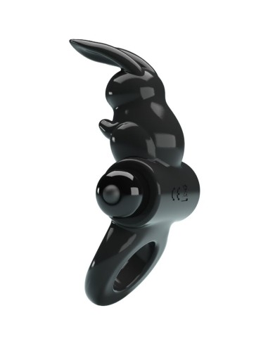 PRETTY LOVE EXCITING RING ANILLO VIBRADOR RABBIT 10 VIBRACIONES NEGRO