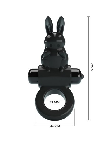 PRETTY LOVE EXCITING RING ANILLO VIBRADOR RABBIT 10 VIBRACIONES NEGRO
