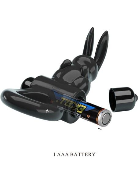 PRETTY LOVE EXCITING RING ANILLO VIBRADOR RABBIT 10 VIBRACIONES NEGRO
