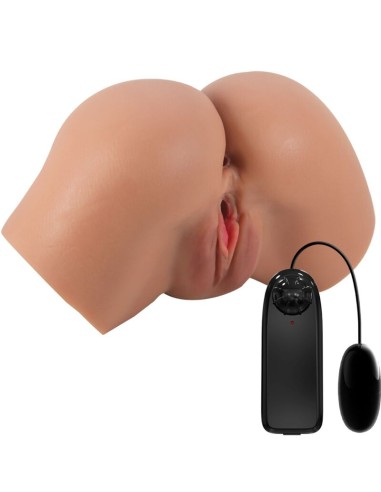 CRAZY BULL HAILEY TRASERO VIBRADOR CON VAGINA Y ANO REALASTICO MULATO CONTROL REMOTO