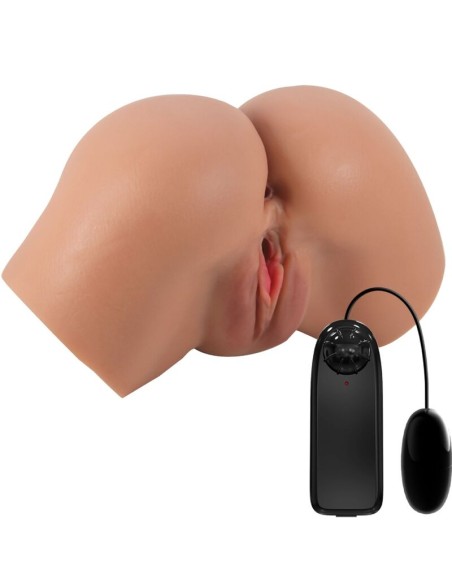 CRAZY BULL HAILEY TRASERO VIBRADOR CON VAGINA Y ANO REALASTICO MULATO CONTROL REMOTO