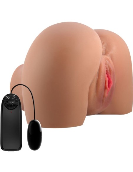 CRAZY BULL MILA TRASERO VIBRADOR CON VAGINA Y ANO REALASTICO NATURAL CONTROL REMOTO