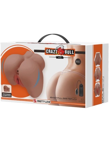 CRAZY BULL MILA TRASERO VIBRADOR CON VAGINA Y ANO REALASTICO NATURAL CONTROL REMOTO
