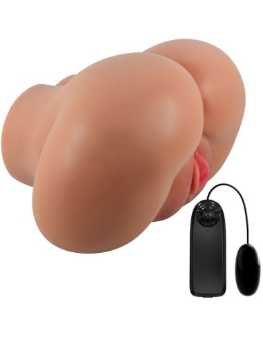 CRAZY BULL LUNA TRASERO VIBRADOR CON VAGINA Y ANO REALASTICO NATURAL CONTROL REMOTO