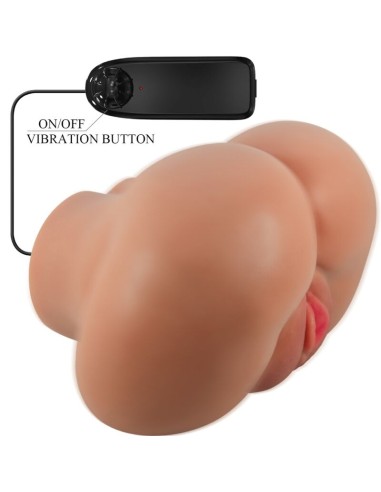CRAZY BULL LUNA TRASERO VIBRADOR CON VAGINA Y ANO REALASTICO NATURAL CONTROL REMOTO