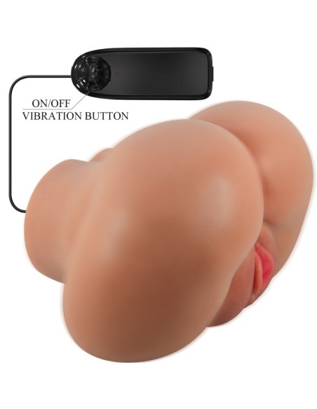 CRAZY BULL LUNA TRASERO VIBRADOR CON VAGINA Y ANO REALASTICO NATURAL CONTROL REMOTO