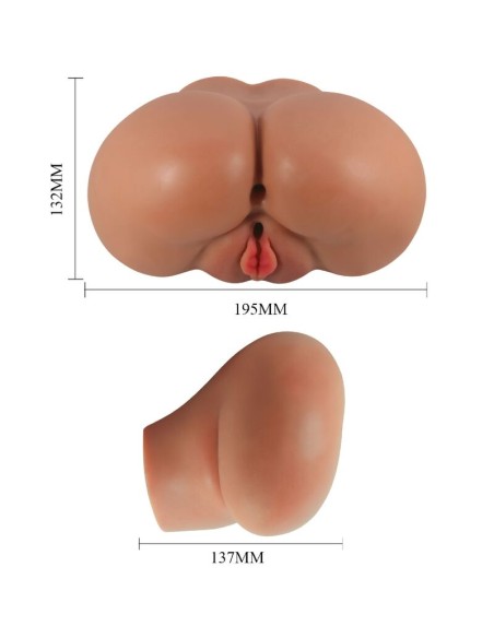 CRAZY BULL LUNA TRASERO VIBRADOR CON VAGINA Y ANO REALASTICO NATURAL CONTROL REMOTO