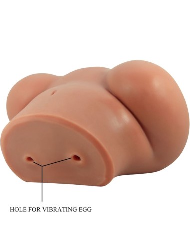 CRAZY BULL LUNA TRASERO VIBRADOR CON VAGINA Y ANO REALASTICO NATURAL CONTROL REMOTO