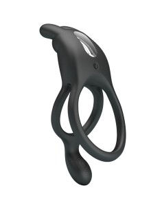 PRETTY LOVE SETH DOBLE ANILLO VIBRADOR RABBIT 7 VIBRACIONES NEGRO 2