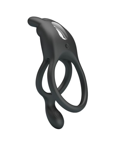 PRETTY LOVE SETH DOBLE ANILLO VIBRADOR RABBIT 7 VIBRACIONES NEGRO