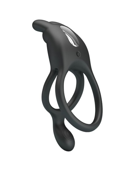 PRETTY LOVE SETH DOBLE ANILLO VIBRADOR RABBIT 7 VIBRACIONES NEGRO