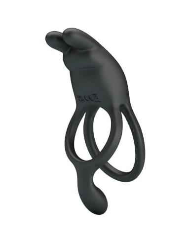 PRETTY LOVE SETH DOBLE ANILLO VIBRADOR RABBIT 7 VIBRACIONES NEGRO