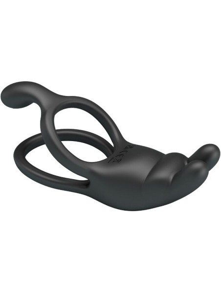 PRETTY LOVE SETH DOBLE ANILLO VIBRADOR RABBIT 7 VIBRACIONES NEGRO