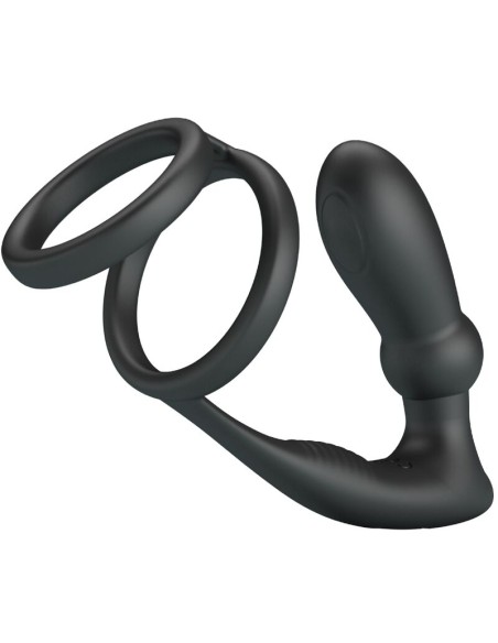 PRETTY LOVE EMONI ANILLO PENE PLUG ANAL 12 VIBRACIONES NEGRO