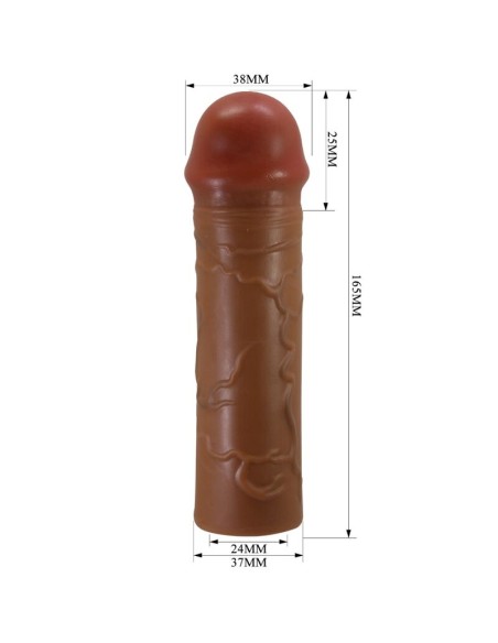 PRETTY LOVE NILE FUNDA PARA PENE CON EXTENSIAN DE 25 CM MULATO
