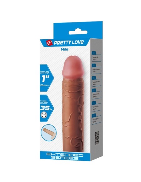 PRETTY LOVE NILE FUNDA PARA PENE CON EXTENSIAN DE 25 CM MULATO